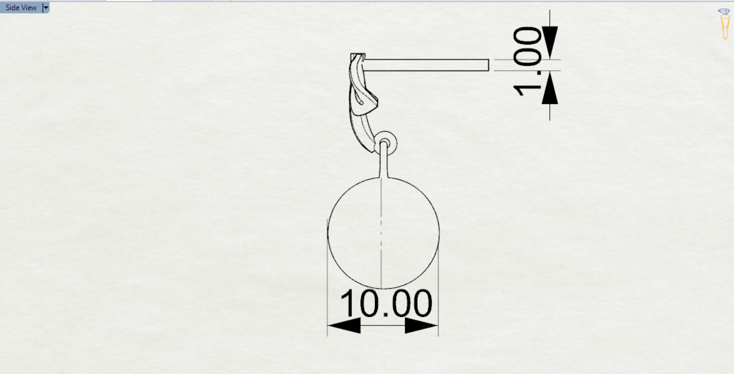 pearl gold earring pe0040 3D print model_23