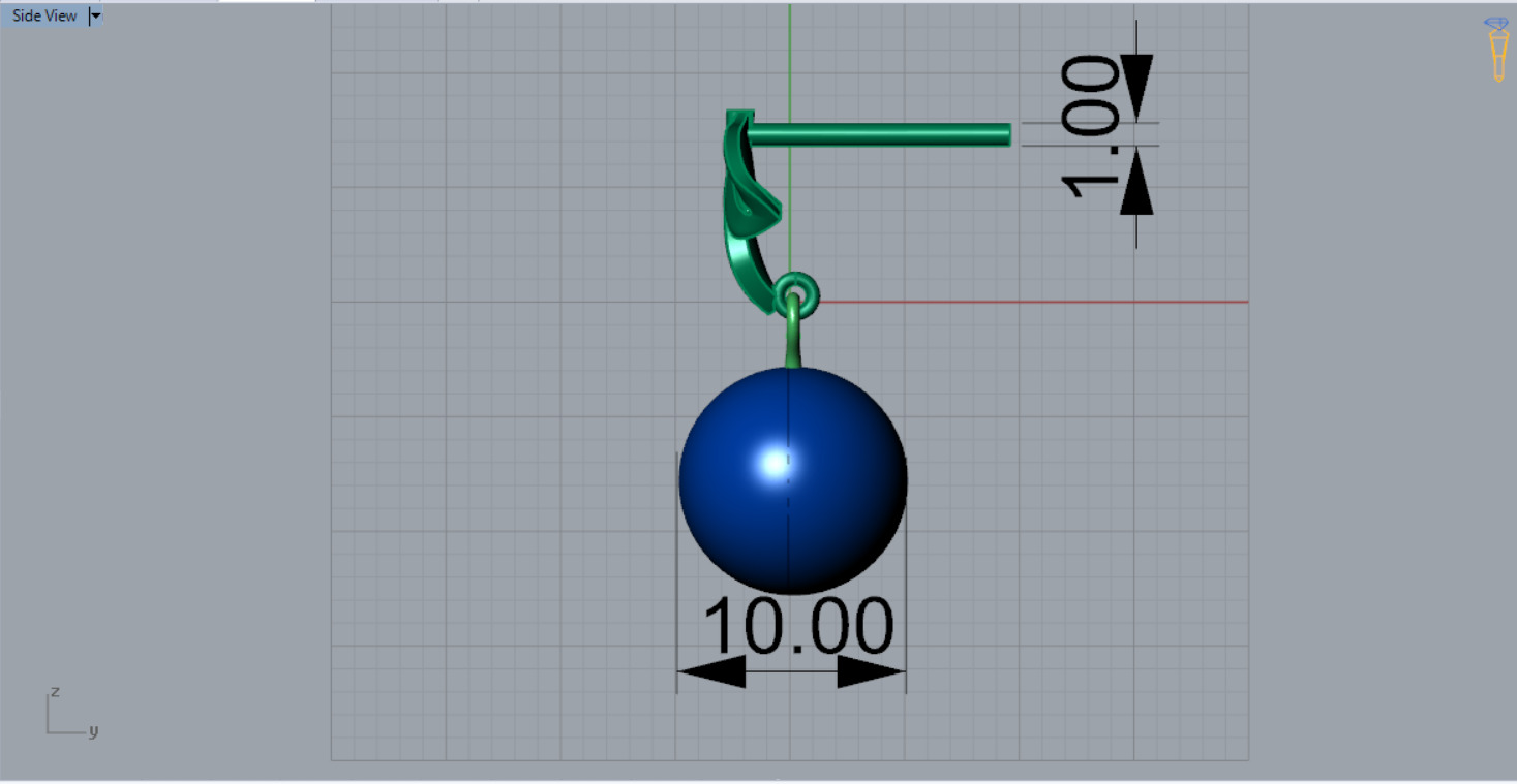pearl gold earring pe0040 3D print model_11