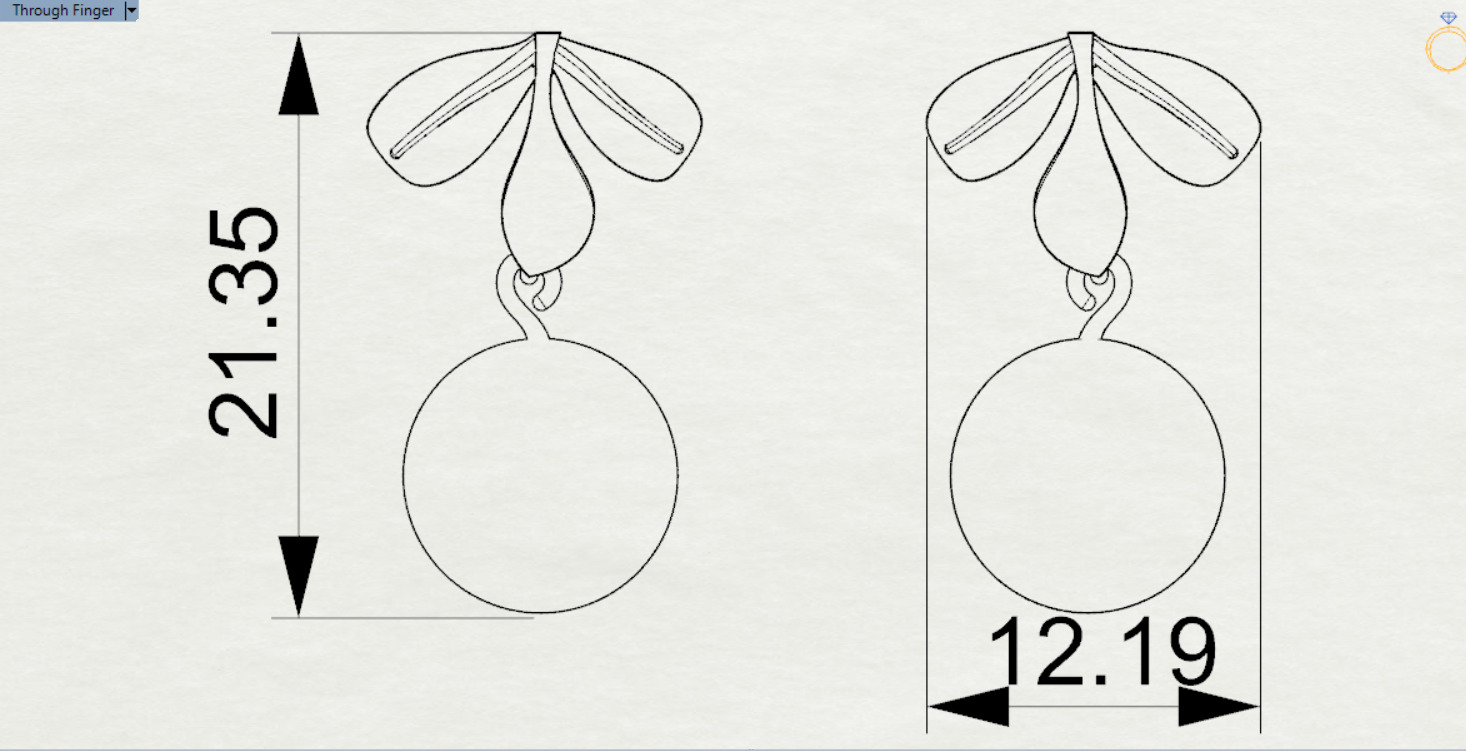 pearl gold earring pe0040 3D print model_22