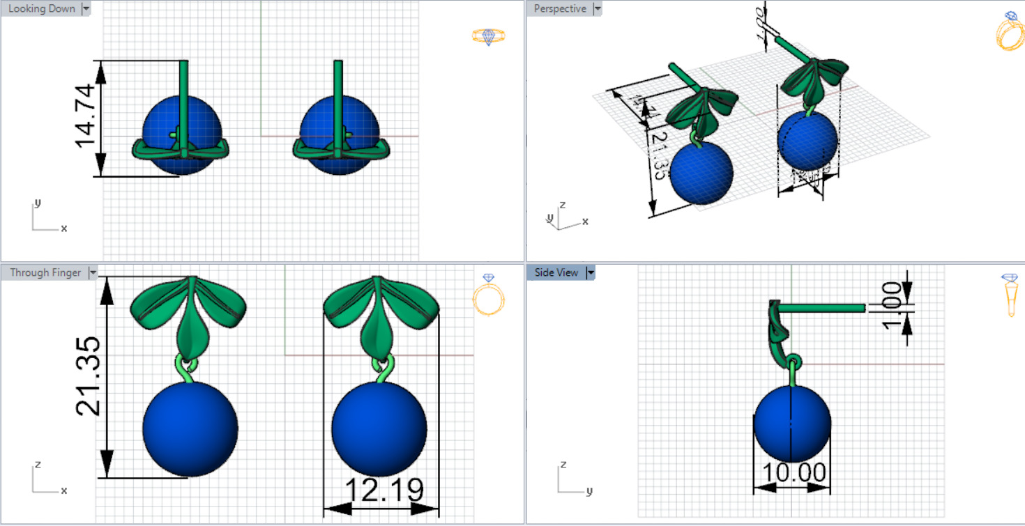 pearl gold earring pe0040 3D print model_25