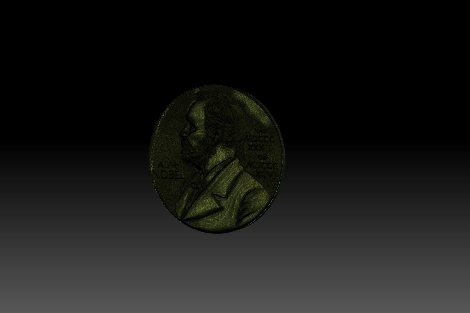 The Nobel Prize medal  STL model for 3D printing and cnc curving 3D print model_7