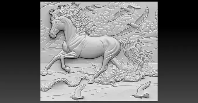 2 Run horse CNC Relief Model