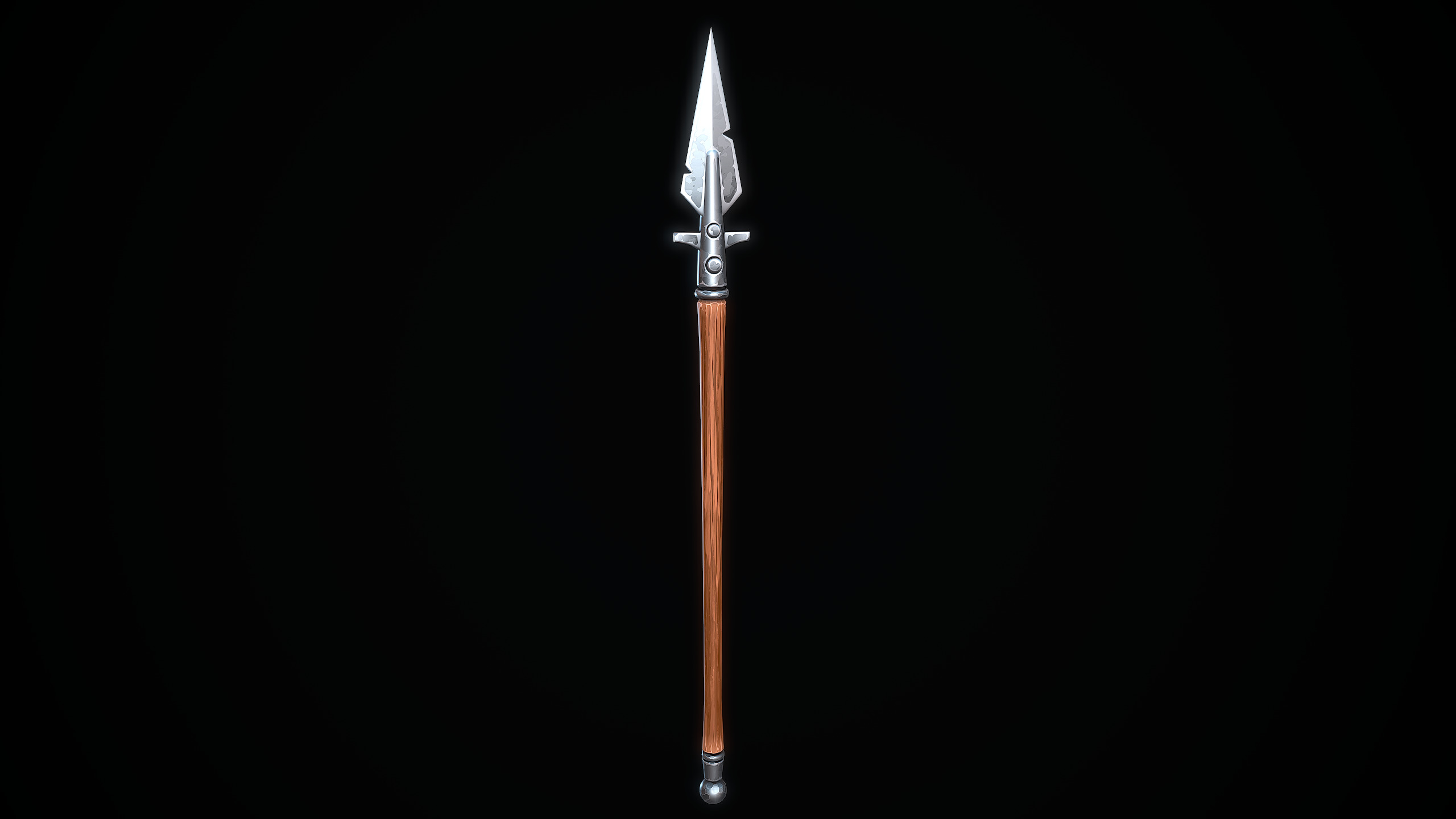 Stylized Medieval Spear Low-poly 3D model_4