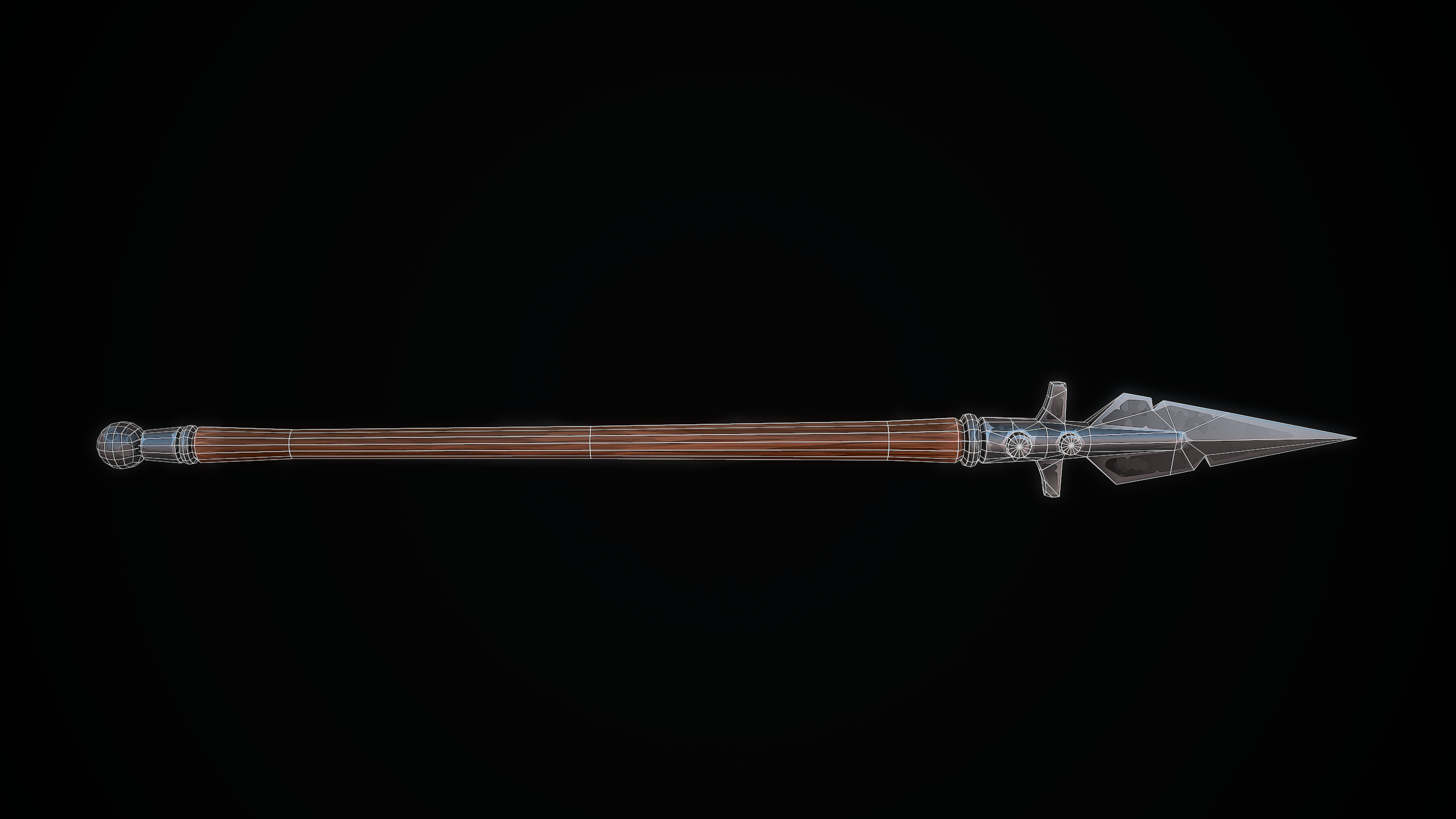 Stylized Medieval Spear Low-poly 3D model_8