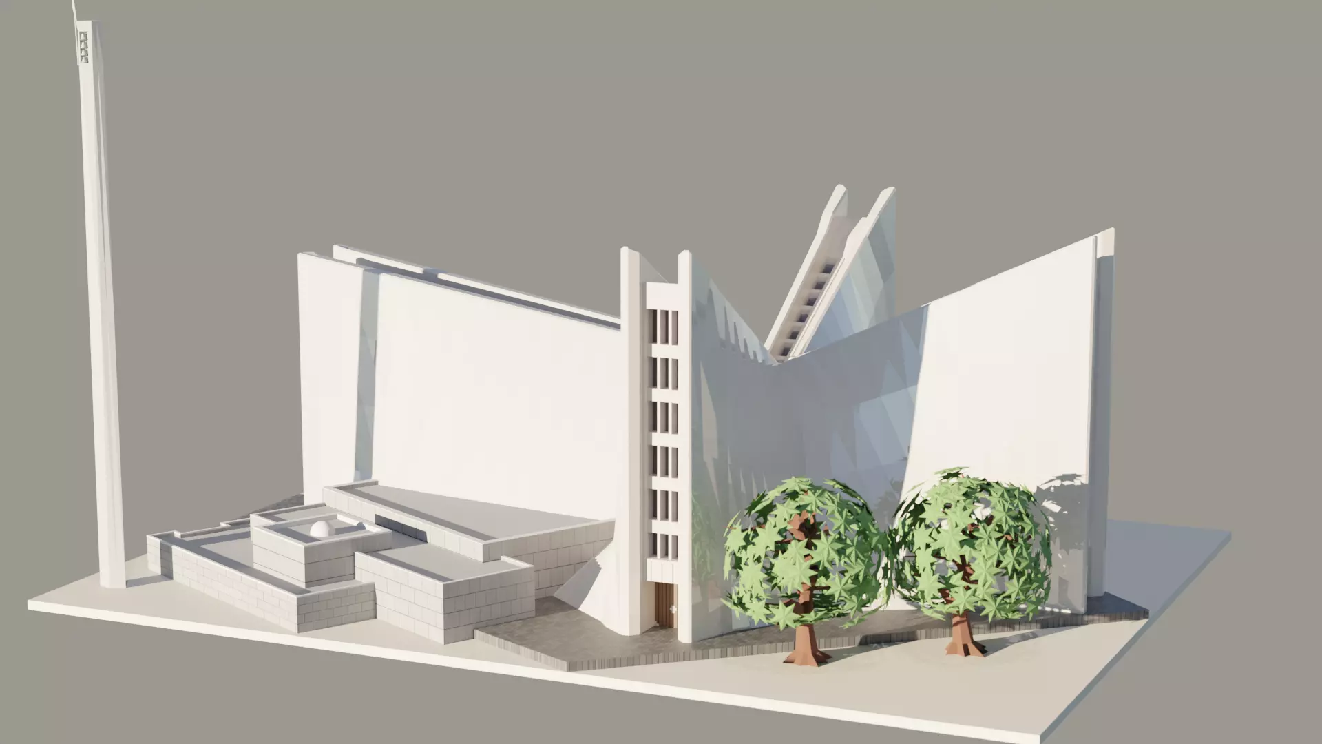 St Mary Cathedral Tokyo Low-poly 3D model_2