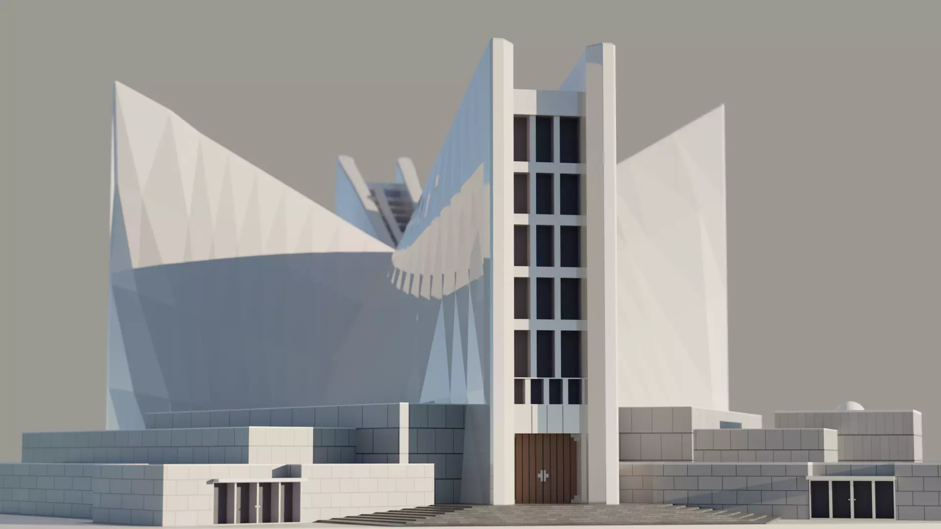 St Mary Cathedral Tokyo Low-poly 3D model_5