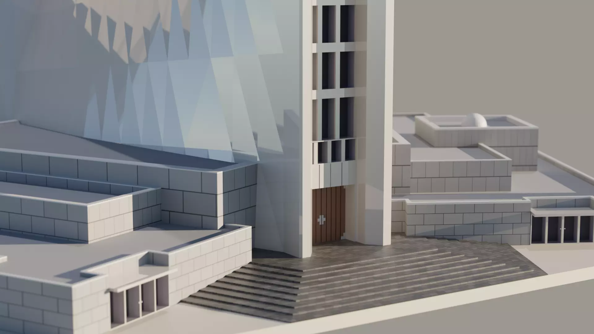 St Mary Cathedral Tokyo Low-poly 3D model_4