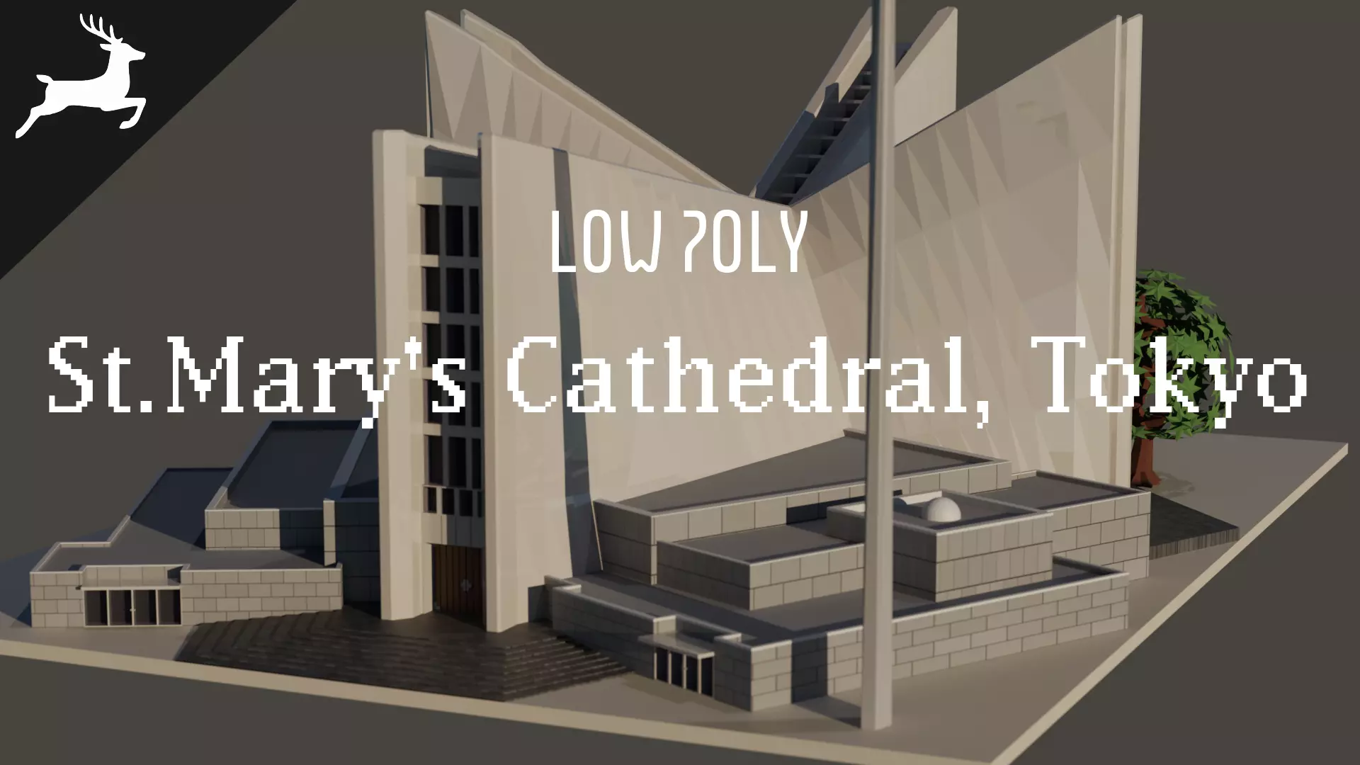 St Mary Cathedral Tokyo Low-poly 3D model_0
