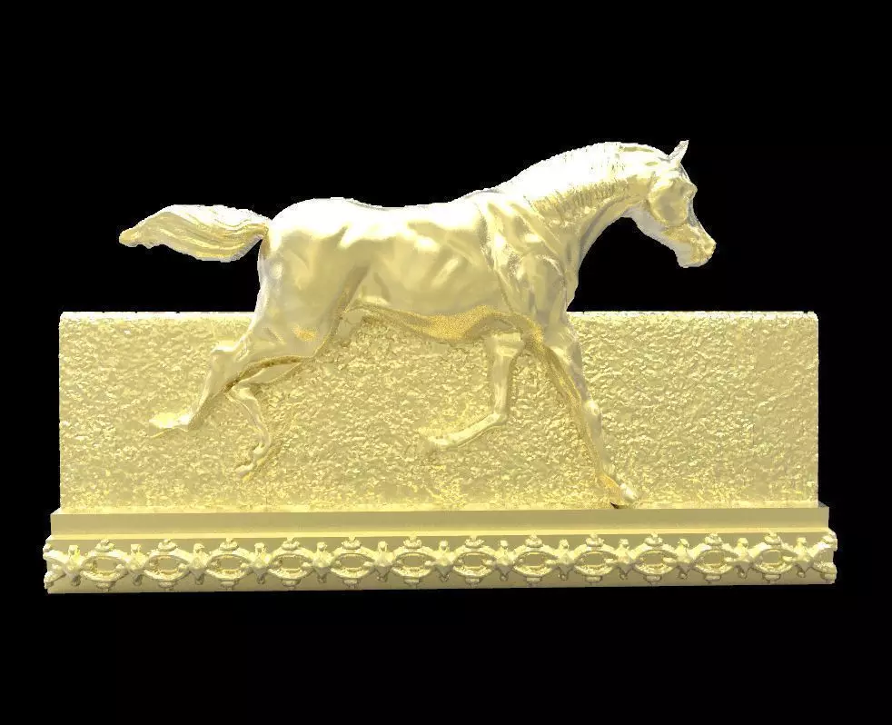 Galloping Horse in reliefs 3D print model_0