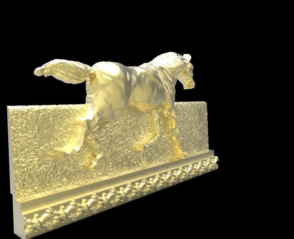 Galloping Horse in reliefs 3D print model_2