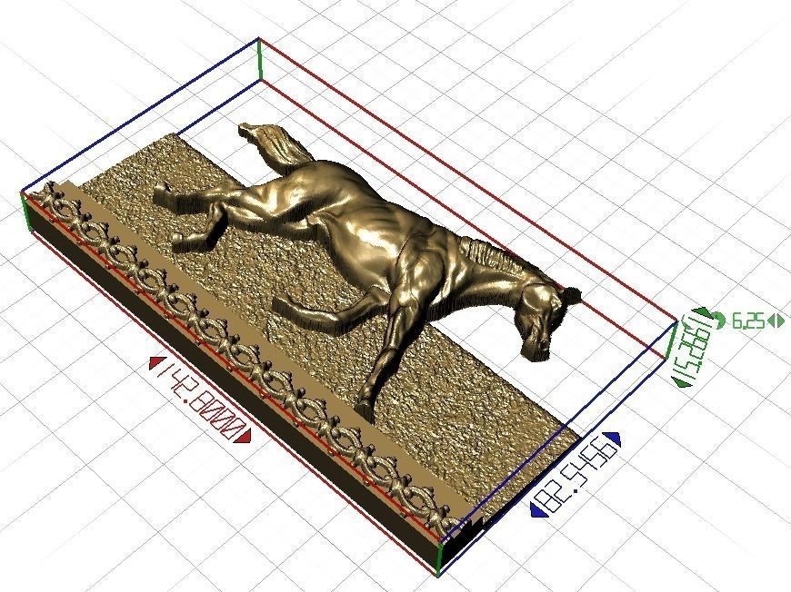 Galloping Horse in reliefs 3D print model_3