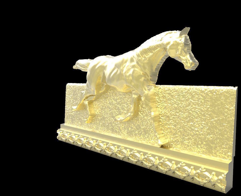Galloping Horse in reliefs 3D print model_1