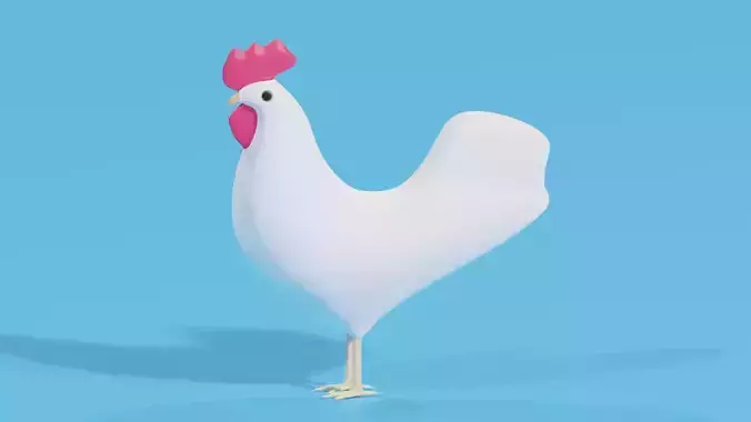 Cartoon White Rooster
