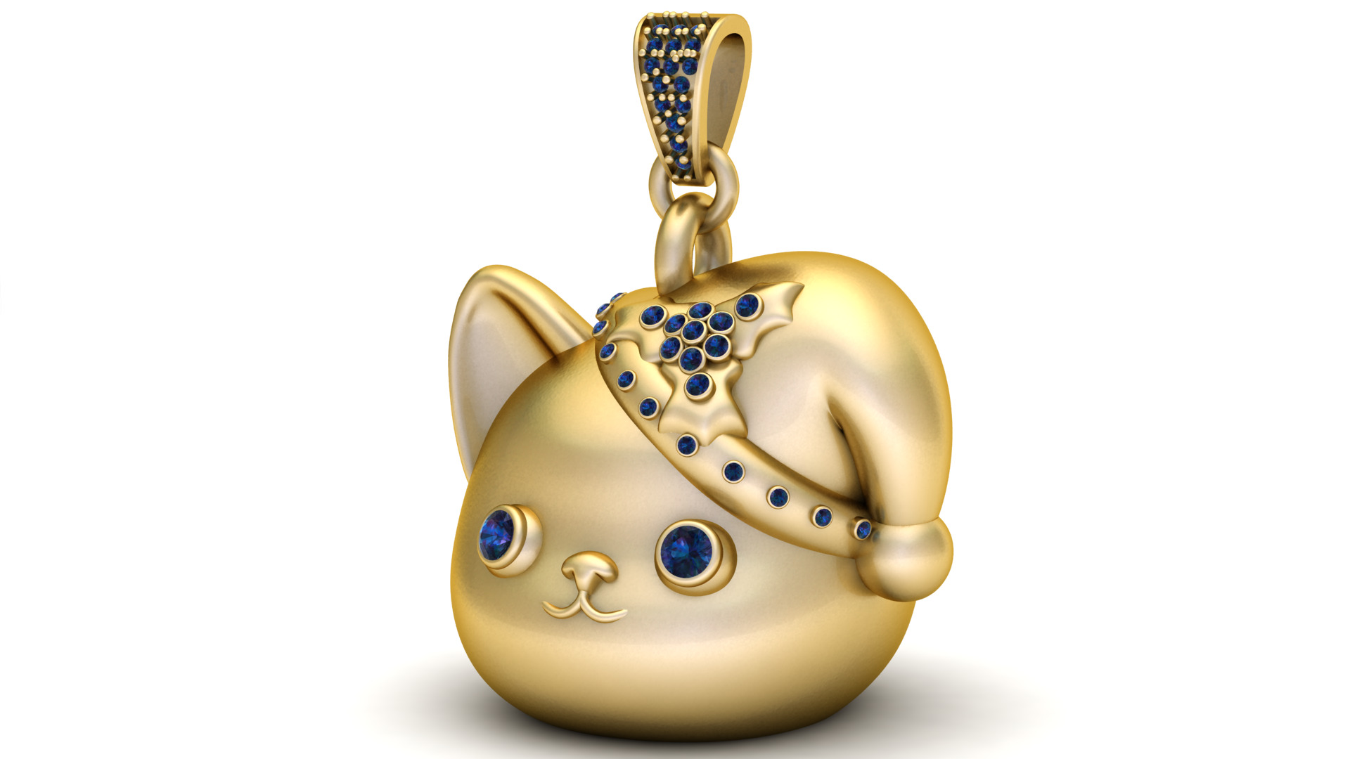 cat pendant 3D printable model  3D print model_2