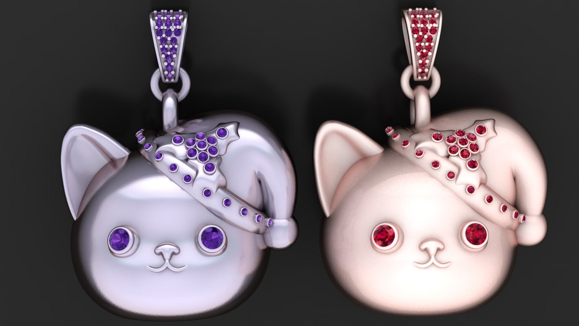 cat pendant 3D printable model  3D print model_3