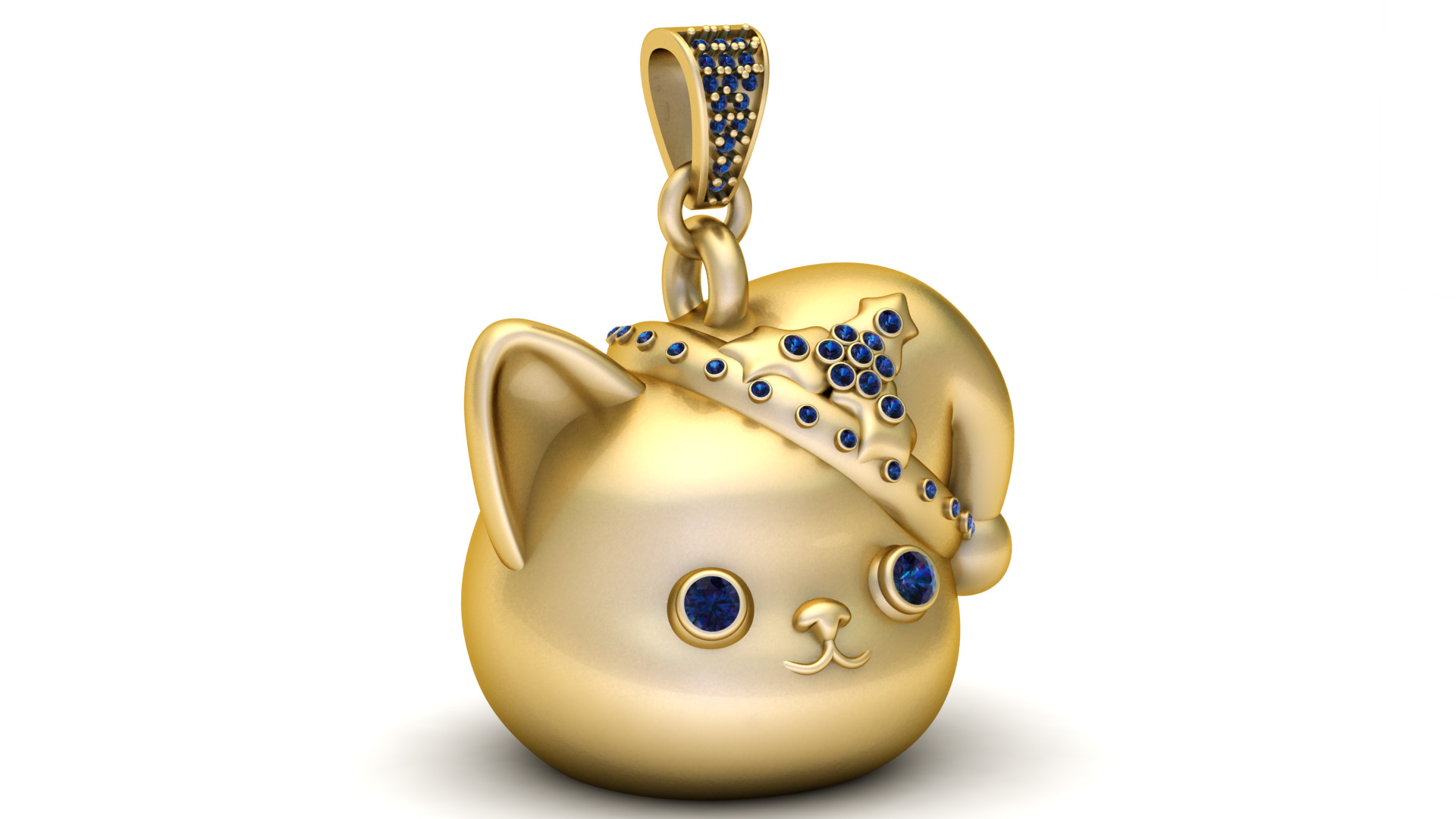 cat pendant 3D printable model  3D print model_1