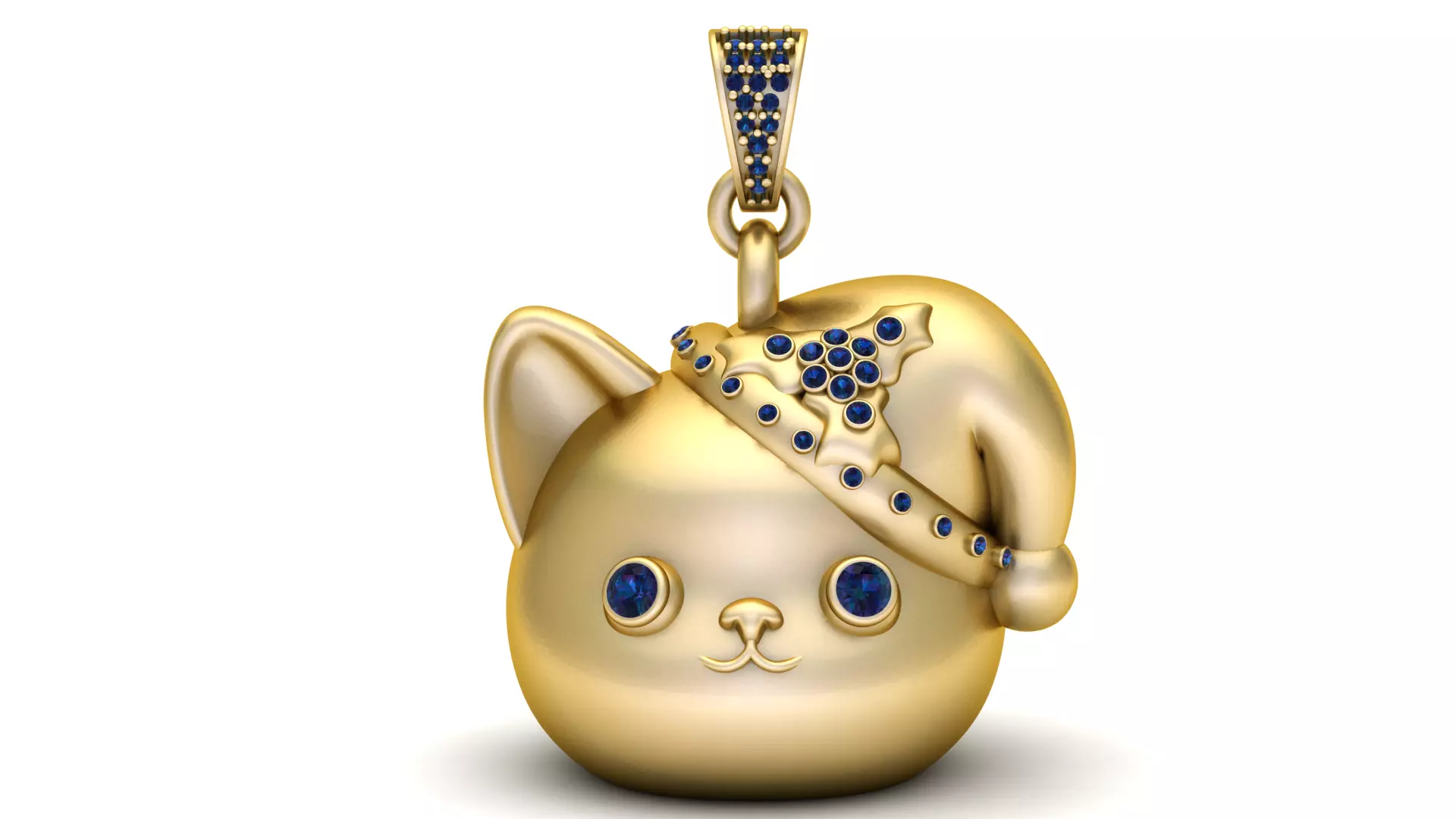 cat pendant 3D printable model  3D print model_0