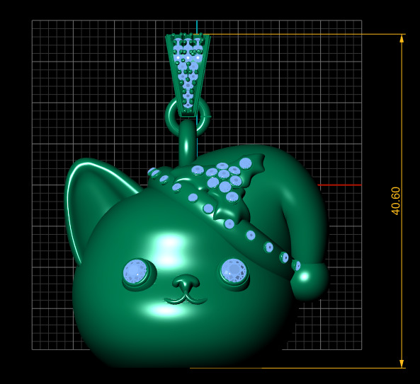 cat pendant 3D printable model  3D print model_4