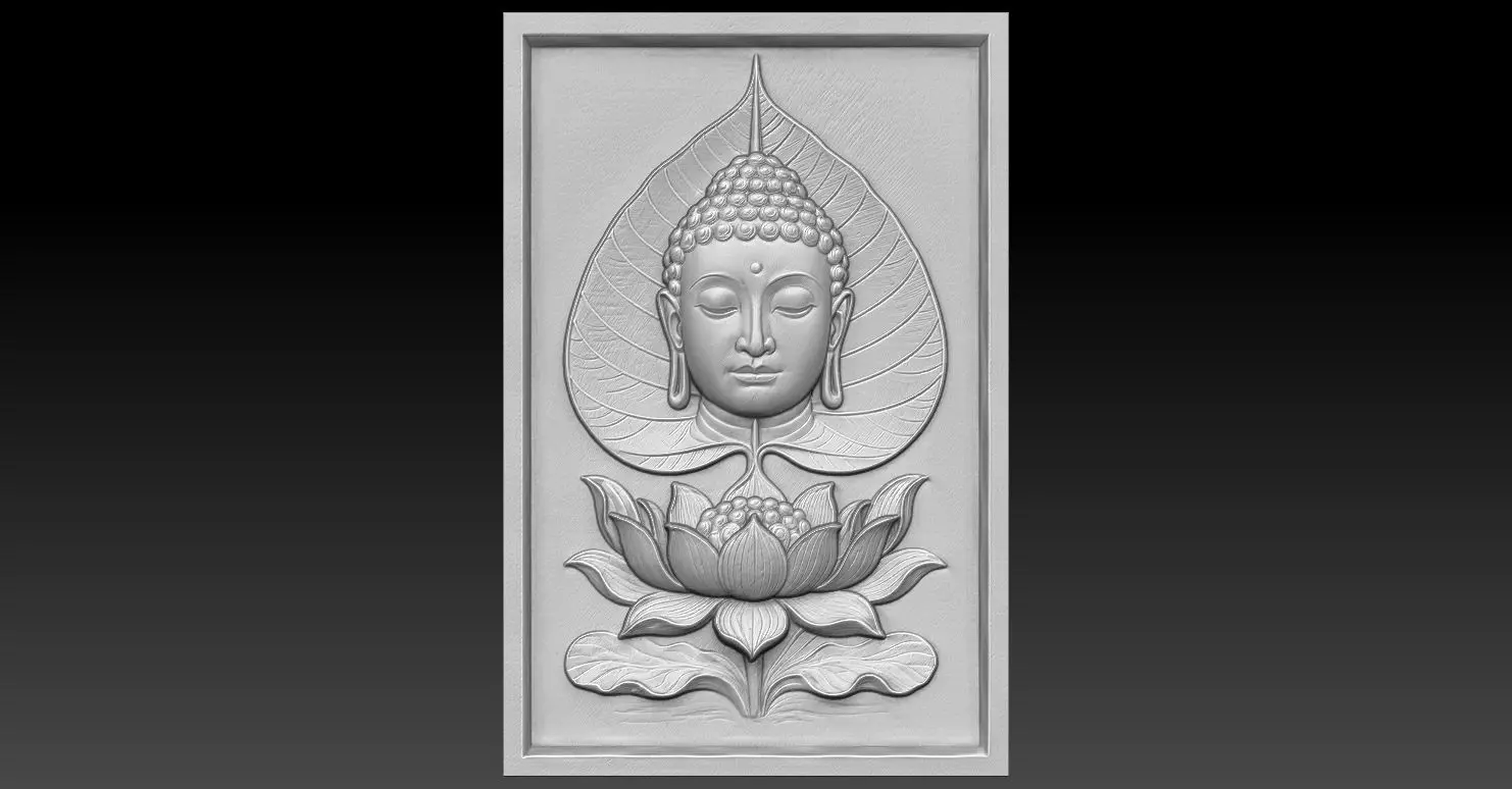1 Buddha Head CNC Relief Model 3D print model