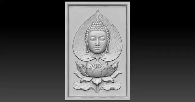 1 Buddha Head CNC Relief Model 3D print model