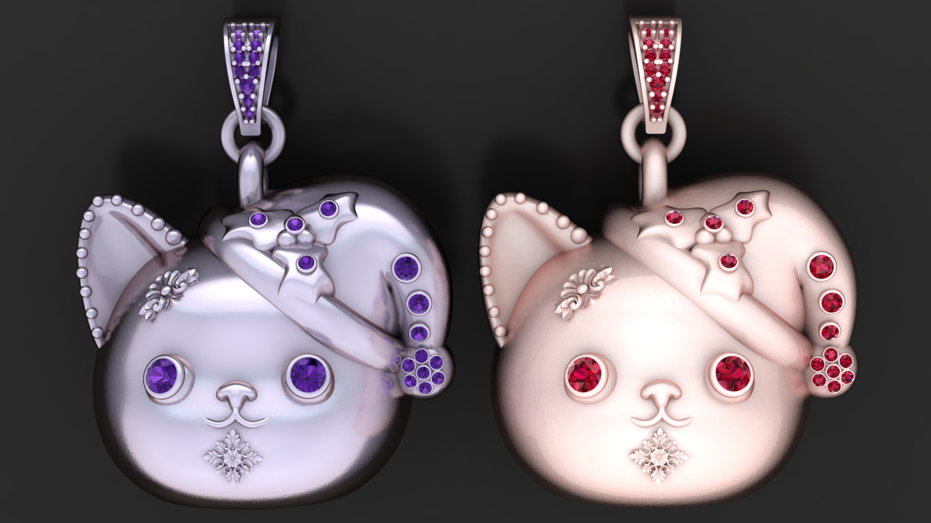 gold animal pendant 3D printable model  3D print model_3