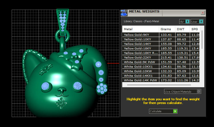 gold animal pendant 3D printable model  3D print model_7