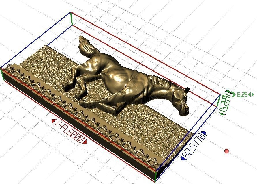 Galloping Horse in reliefs 3D print model_3