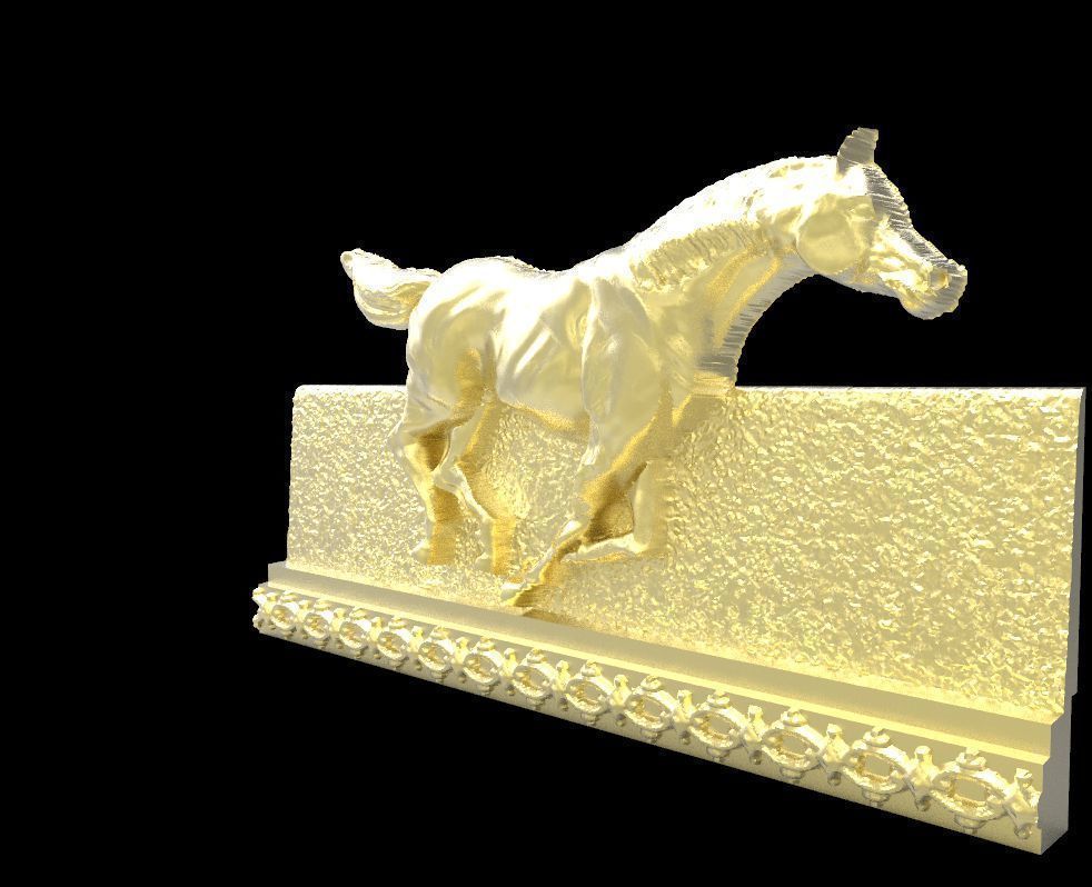 Galloping Horse in reliefs 3D print model_2