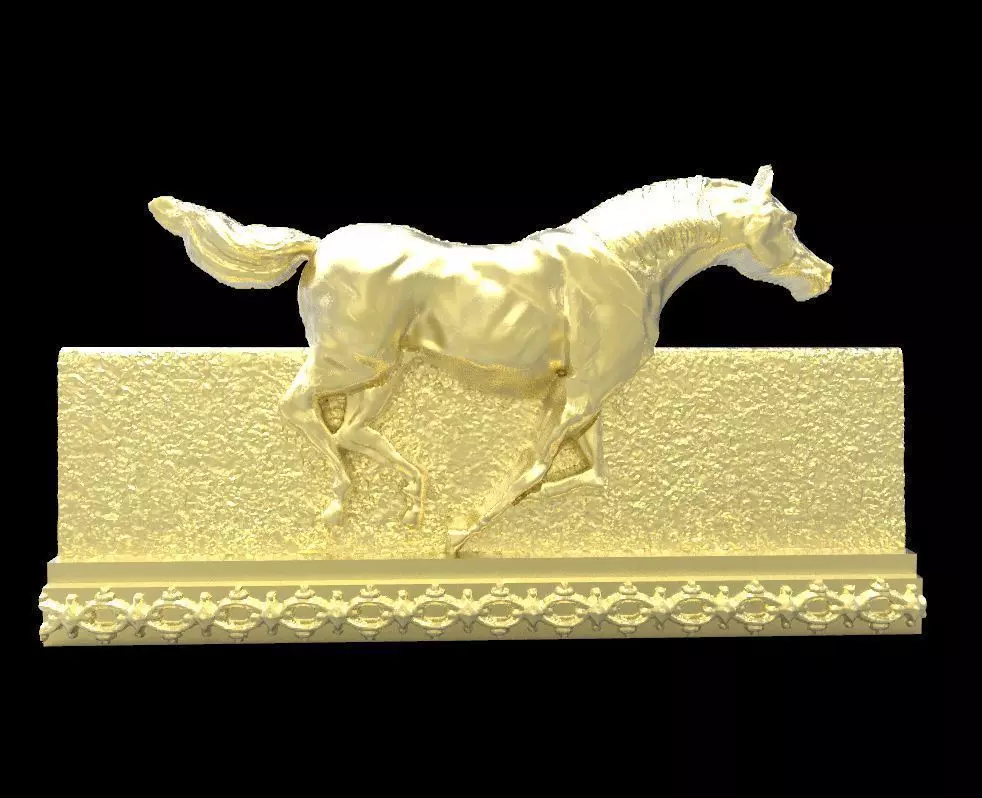 Galloping Horse in reliefs 3D print model_0