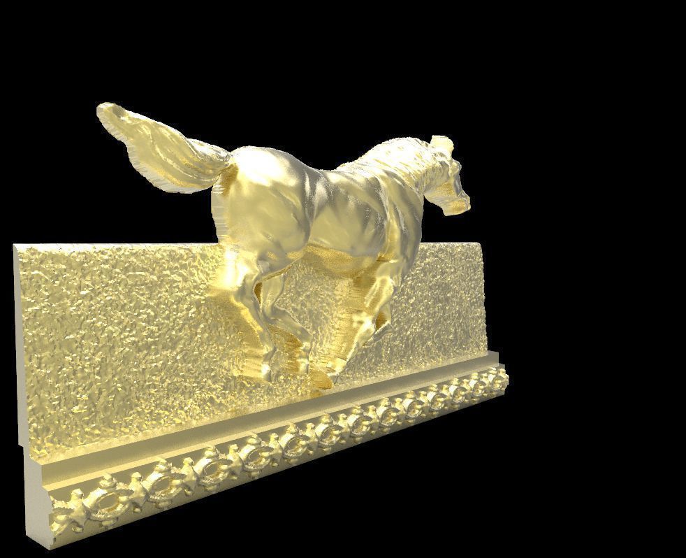 Galloping Horse in reliefs 3D print model_1