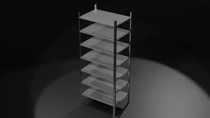 Metal Industrial Rack - Heavy-Duty Storage Shelf 3D Model