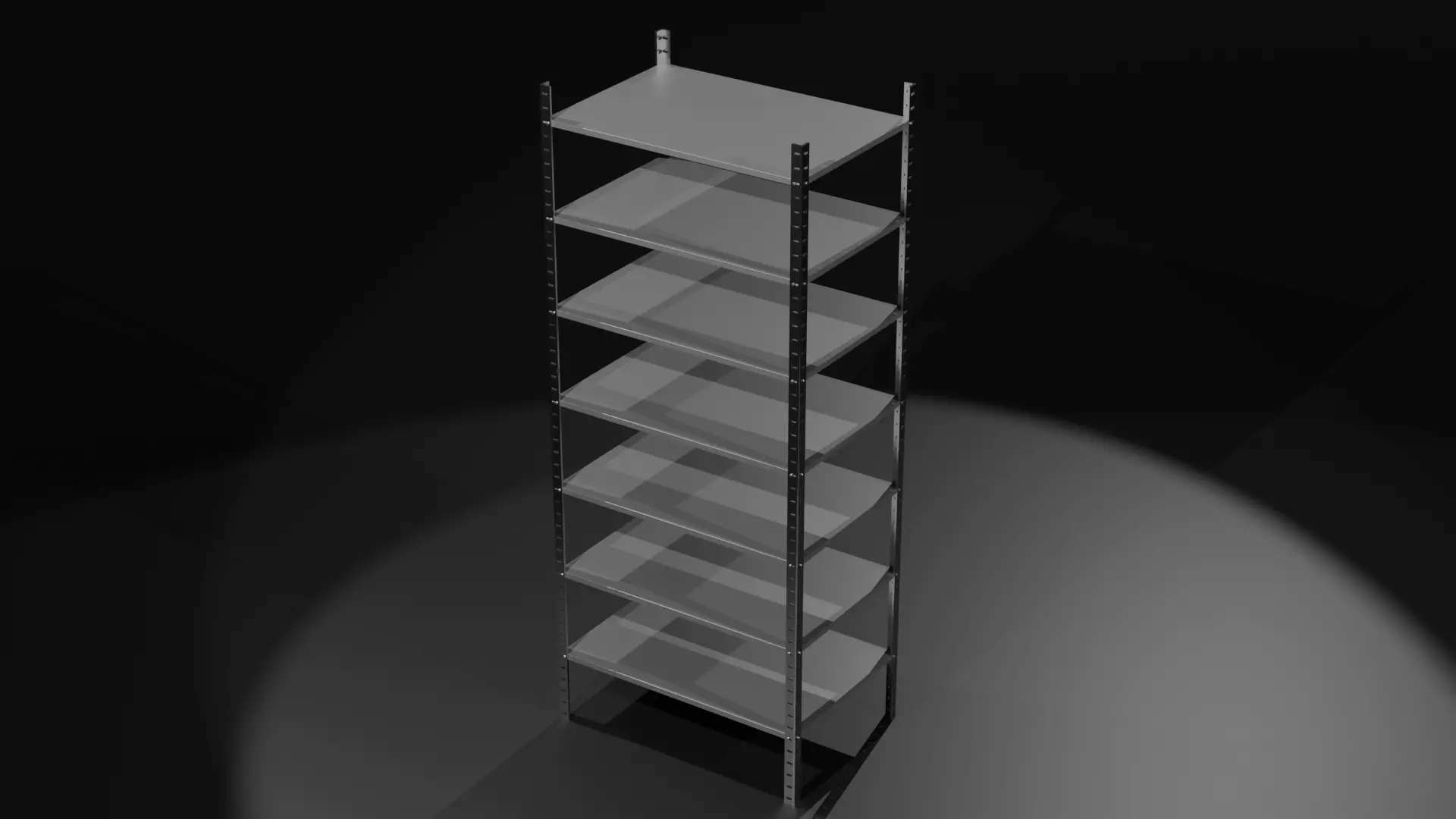 Metal Industrial Rack - Heavy-Duty Storage Shelf 3D Model Low-poly 3D model_0