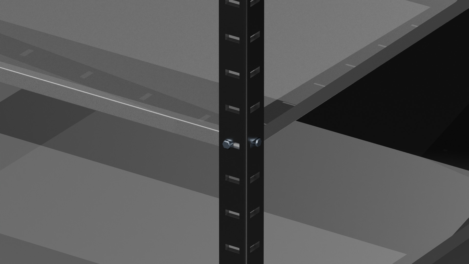 Metal Industrial Rack - Heavy-Duty Storage Shelf 3D Model Low-poly 3D model_1