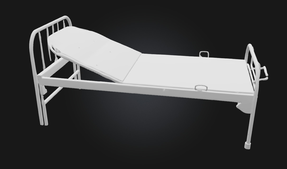 Rustic Hospital Bed  Vintage Medical Furniture 3D Model 3D model_7