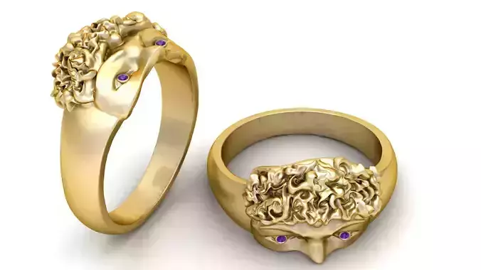 artistic gold ring 3D printable model  3D print model