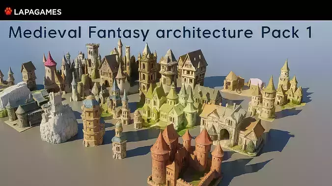 Medieval Fantasy Architecture Pack 1 3D model