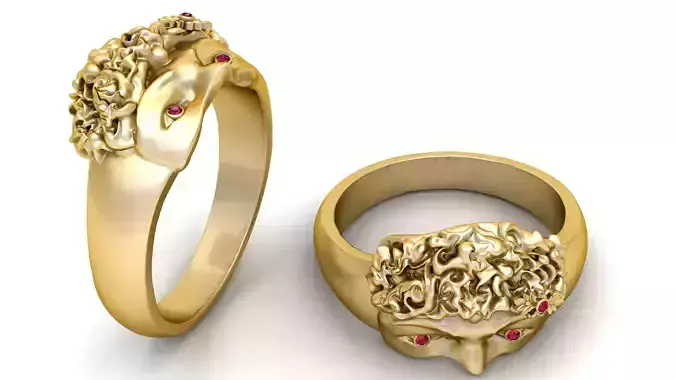 sculpted face jewelry  3D printable model 