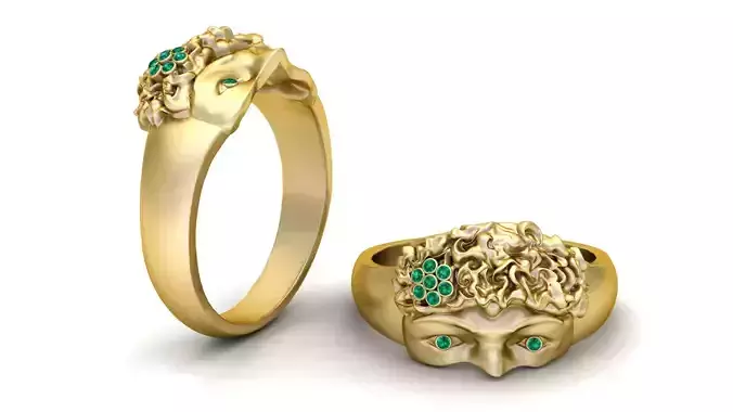 artistic gold ring  3D printable model 