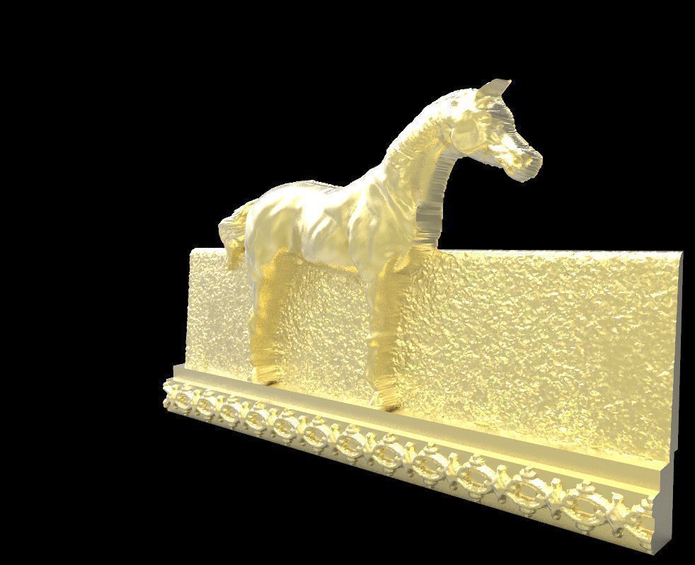Galloping Horse in reliefs Free 3D print model_1