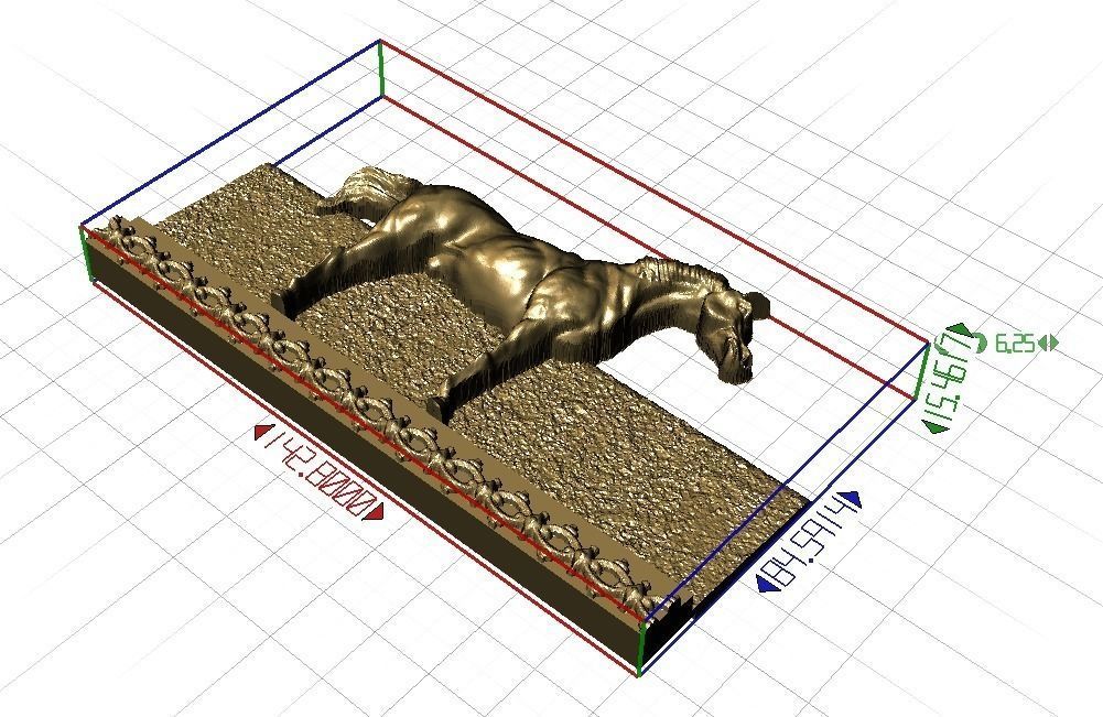 Galloping Horse in reliefs Free 3D print model_3