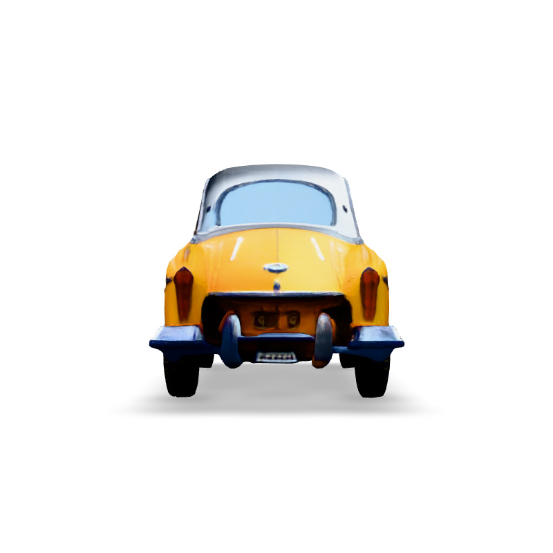 Classic Orange Vintage Car 3D Model Low-poly 3D model_3