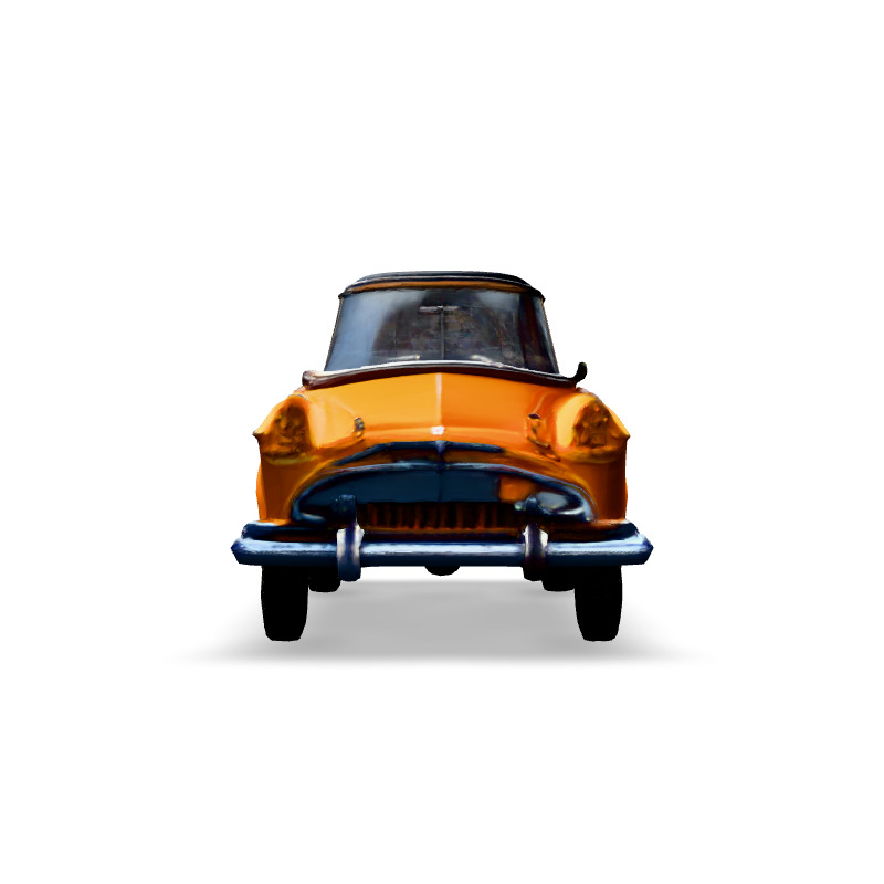 Classic Orange Vintage Car 3D Model Low-poly 3D model_6