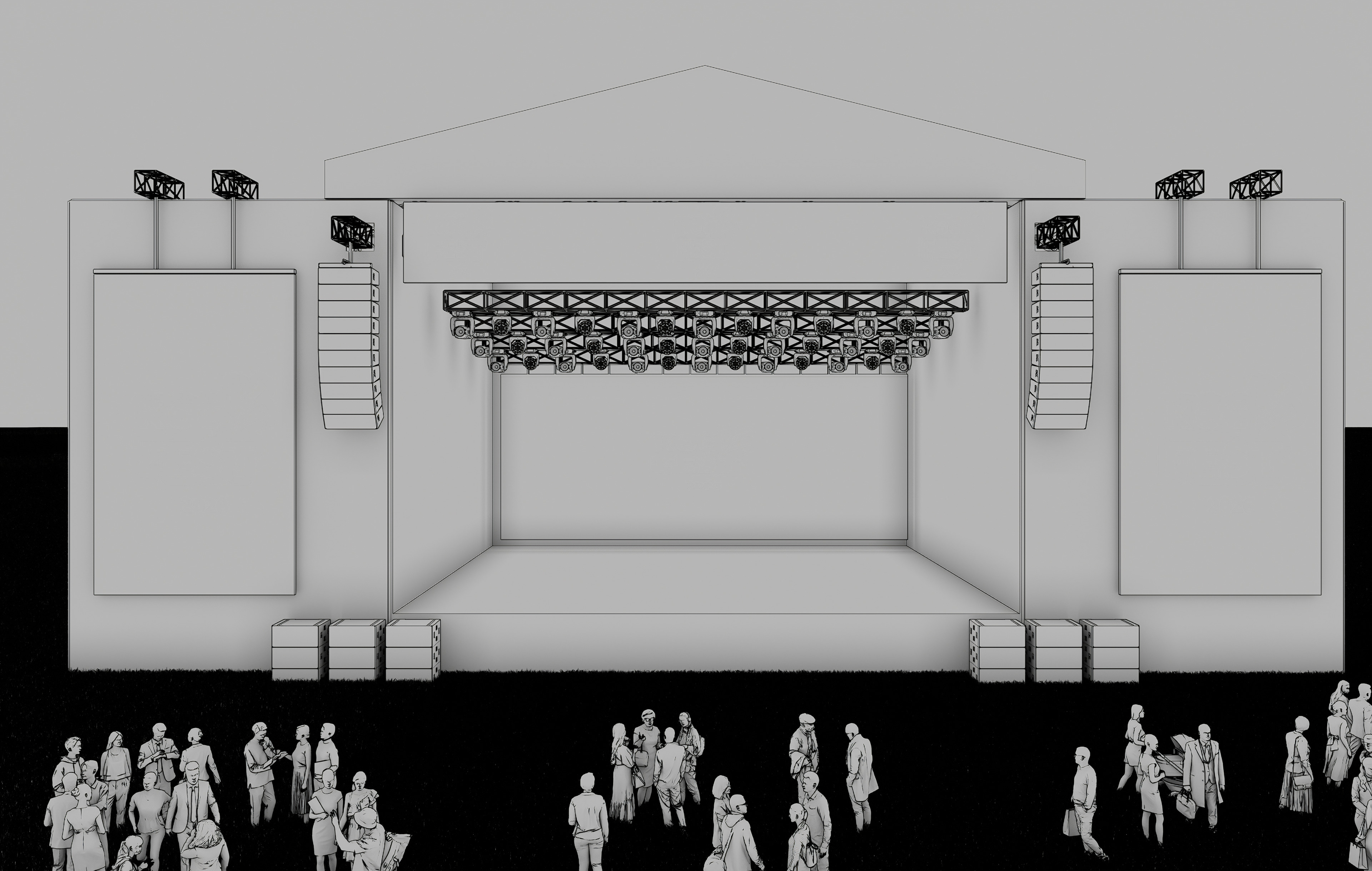 Modern Concert Stage 3D model_5
