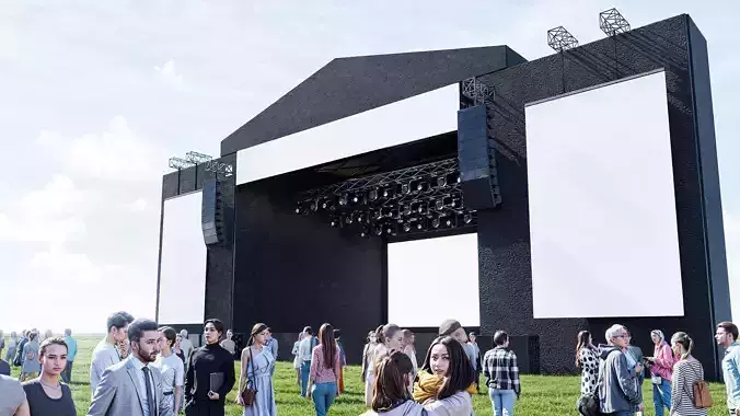 Modern Concert Stage 3D model