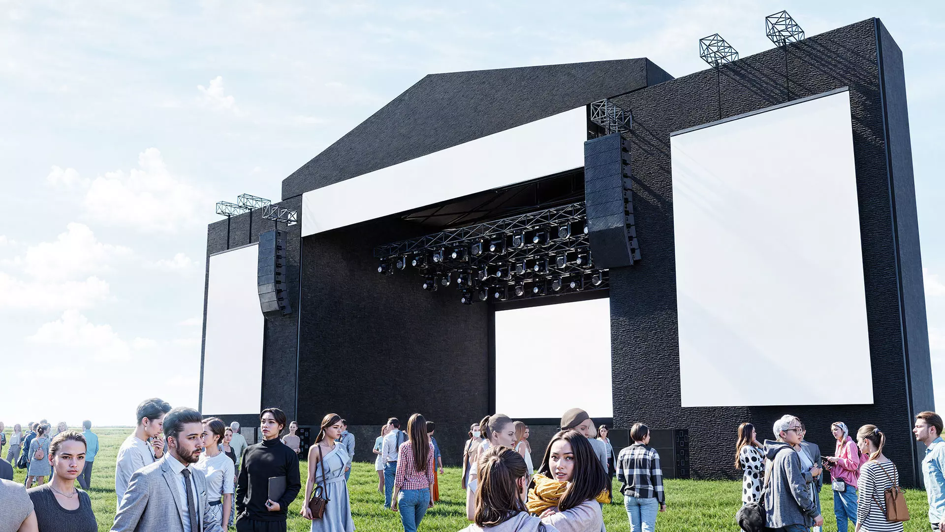 Modern Concert Stage 3D model_0