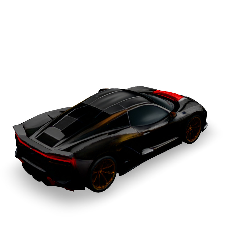 Sleek Black Supercar 3D Model Low-poly 3D model_5