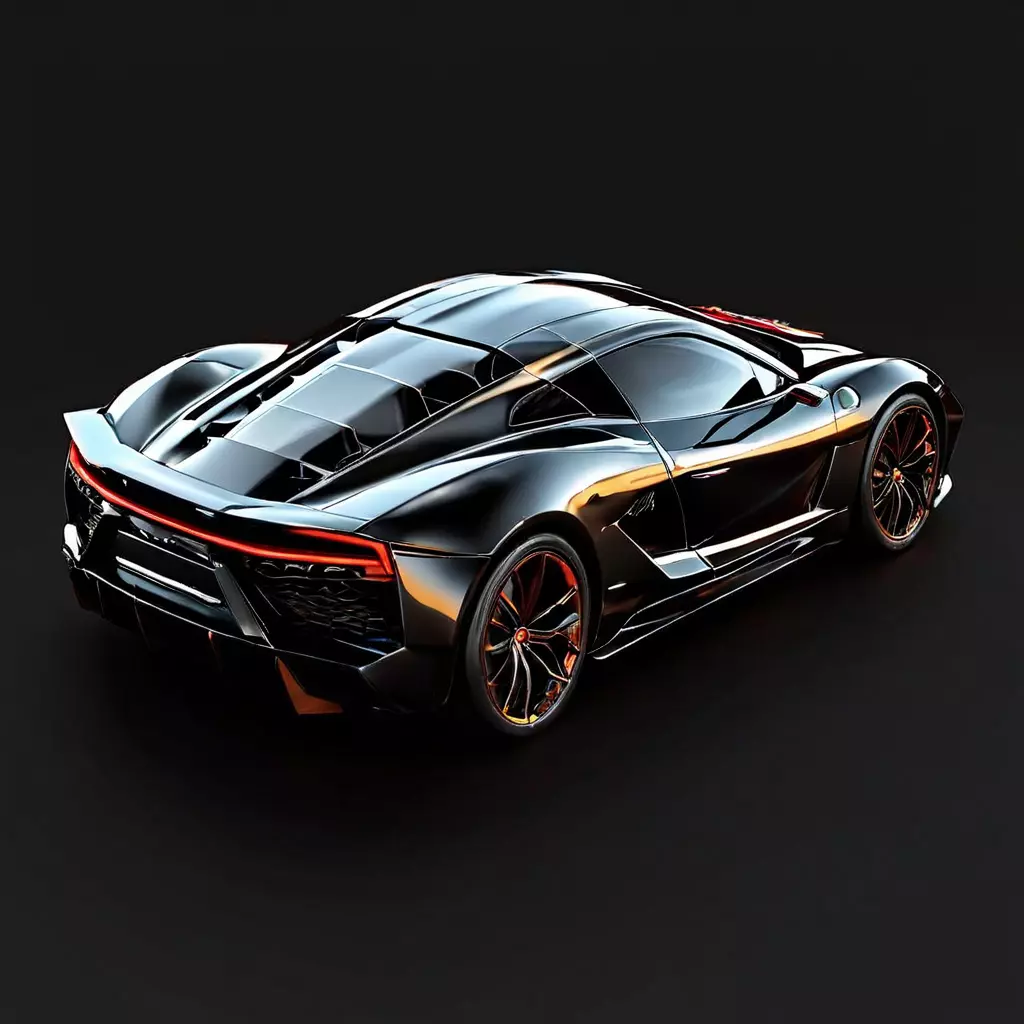 Sleek Black Supercar 3D Model Low-poly 3D model_0