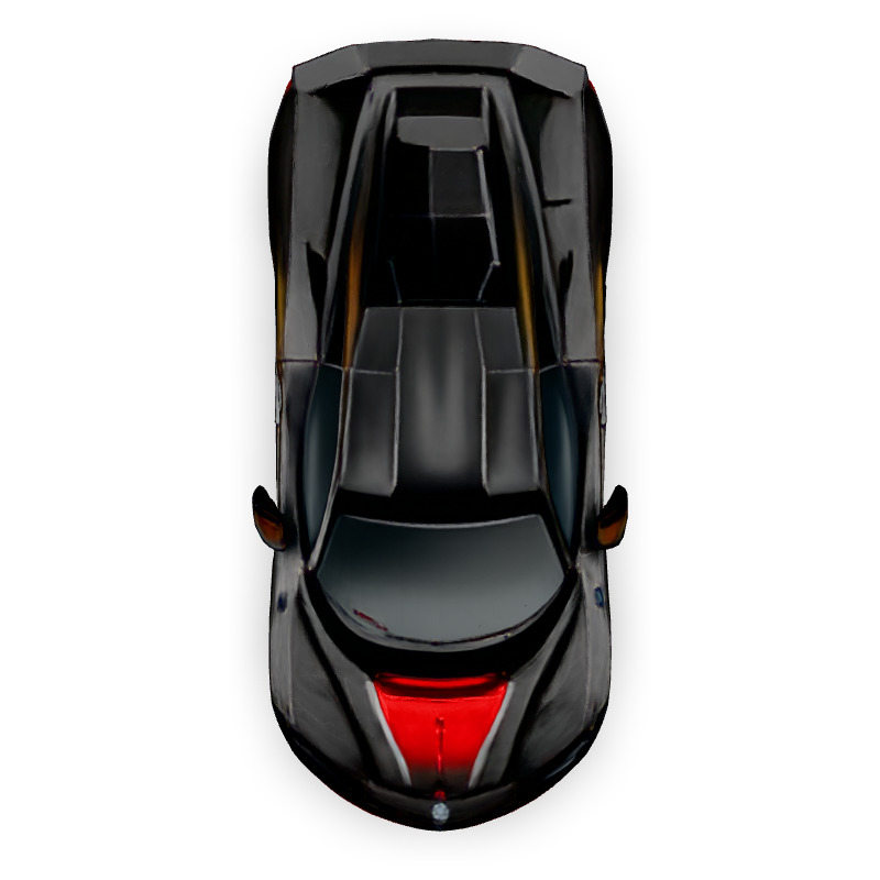 Sleek Black Supercar 3D Model Low-poly 3D model_7