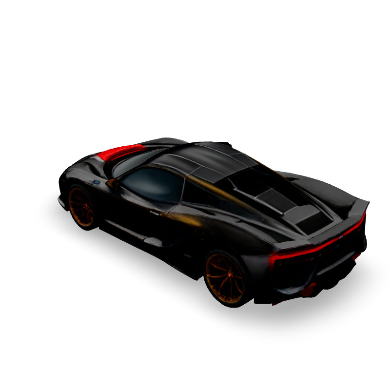 Sleek Black Supercar 3D Model Low-poly 3D model_4