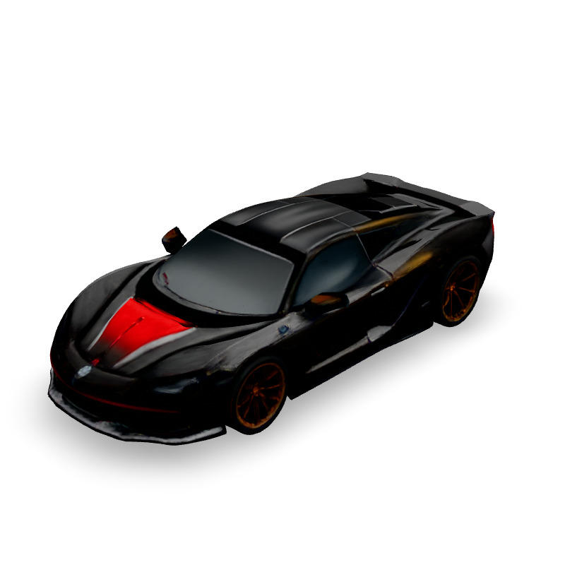 Sleek Black Supercar 3D Model Low-poly 3D model_1